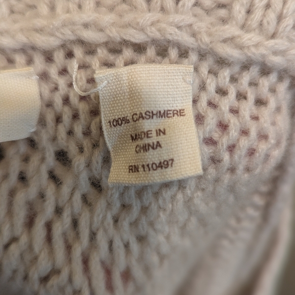 Inhabit Textured Knit Cream 100% Cashmere Relaxed Fit Long Sleeve Sweater- M - Picture 9 of 11